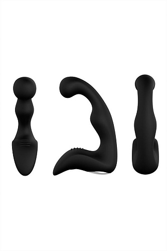 Стимулятор простаты с гибкой головкой чёрного цвета S-HANDE Landy SHD-010