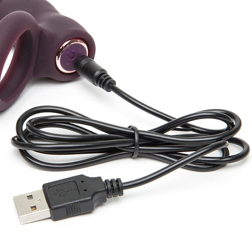 Фиолетовое эрекционное виброкольцо Fifty Shades of Grey Lost in Each Other Rechargeable Rabbit Love Ring FS-69141