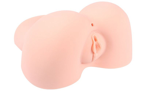 Вибрирующий мастурбатор-полуторс телесного цвета — вагина и анус KOKOS Olivia Say M03-003-01V