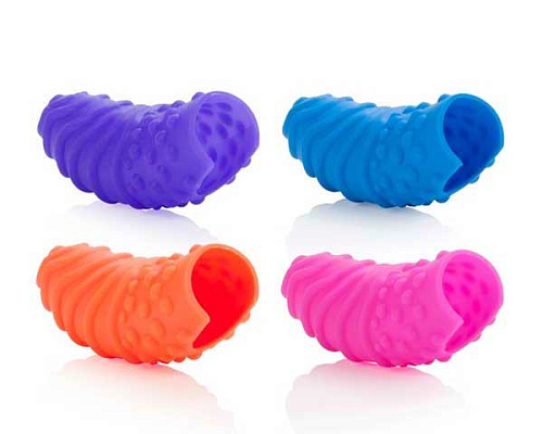 Набор (четыре насадки на палец из силикона) California Exotic Novelties Posh Silicone Finger Teasers Swirls SE-1706-15-3