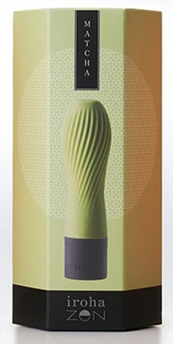 Салатовый рифлёный мини-вибратор Tenga IROHA ZEN MATCHA HMZ-01 (12,7 см)