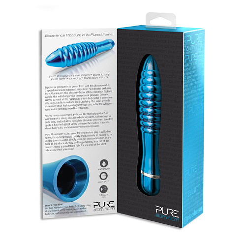 Алюминиевый вибратор Pipedream BLUE LARGE PD4973-14 (18,4 см)