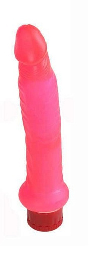 Розовый анальный вибратор Seven Creations Jelly Anal Slim Jim 893SJPR-INBXSC (17,5 см)