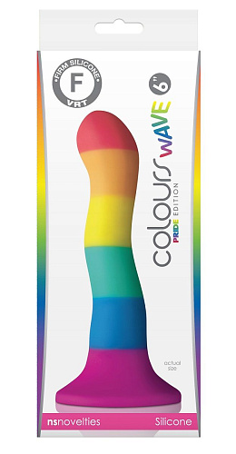 Радужный разноцветный волнистый фаллоимитатор NS Novelties Colours Pride Edition 6  Wave Dildo NSN-0408-07