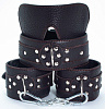 Набор БДСМ-аксессуаров из мягкой кожи черного цвета БДСМ арсенал 53015ars