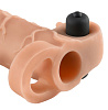 Телесная вибронасадка с кольцом Pipedream VibratingReal Feel 1 Extension PD4118-21 (14 см)