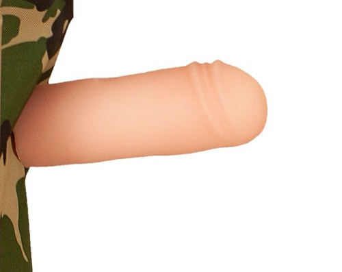 Зелёный камуфляжный фартук с фаллосом LOVETOY (А-Полимер) «Нагибатор» КФ-010