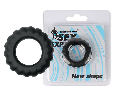 Большое чёрное эрекционное кольцо Bior toys Sex Expert SEM-55079