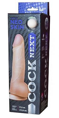 Телесный фаллоимитатор с мошонкой LOVETOY (А-Полимер) COCK NEXT 6 618305 (17,3 см)