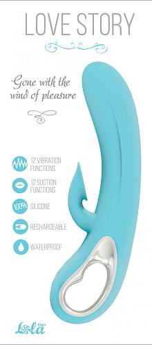 Нежно-голубой вибратор Lola toys Love story Gone with the wind of pleasure 3002-02Lola (21 см)