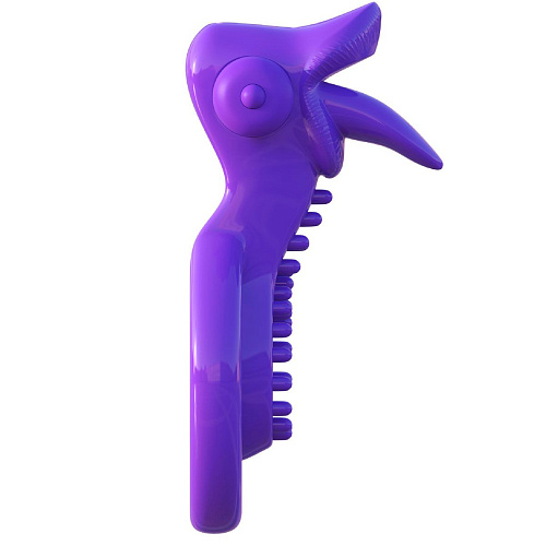 Фиолетовое эрекционное кольцо на пенис и мошонку Pipedream Lovely Licks Couples Ring D5822-12