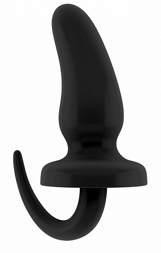 Чёрная анальная пробка с изгибом Shots Media BV SONO №15 SON015BLK