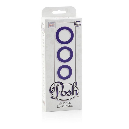 Набор фиолетовых эрекционных колец California Exotic Novelties Posh Silicone Love Rings SE-1369-25-3