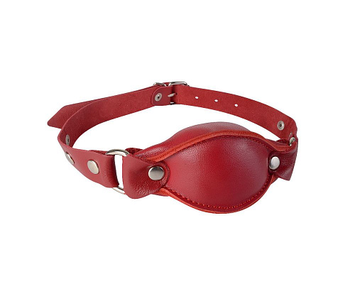 Красный кожаный кляп на регулируемых ремешках Sitabella 3093-2