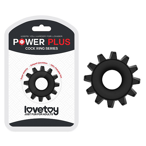 Чёрное эрекционное кольцо для пениса Lovetoy Power Plus LV1432bk