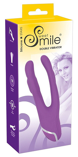 Вибромассажёр с двумя отростками фиолетового цвета Orion Sweet Smile Double Vibrator 05930440000 (18,7 см)