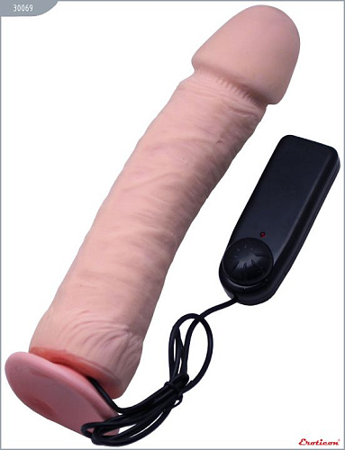 Телесный вибратор-гигант на присоске Eroticon 30069 (26,5 см)
