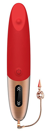 Красный вибромассажёр Viotec DYSIS BRIGHT 1811R1 (12,6 см)