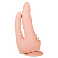 Двойной фаллоимитатор с шипами для массажа клитора телесного цвета LOVETOY (А-Полимер) 104800 (17 см)