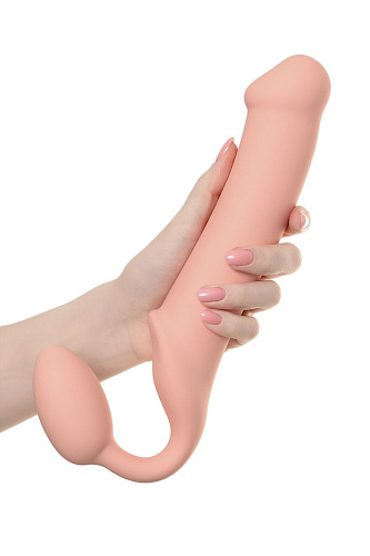Телесный безремневой страпон Strap-on-me Silicone Bendable Strap-On XL 6012925