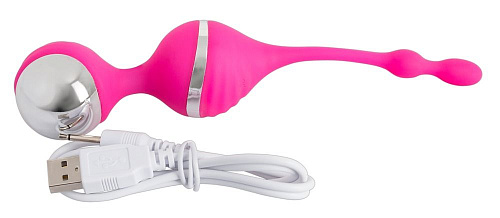 Розовые вагинальные шарики с вибрацией Orion Smile 05890390000