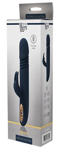 Синий вибромассажёр-кролик Dream Toys ZEPHYROS 21679 (23 см)