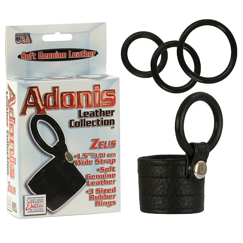 Чёрная сбруя на пенис California Exotic Novelties Zeus Adonis Leather Collection SE-1367-50-3