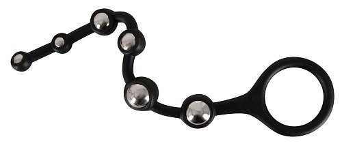 Анальная цепочка с ручкой-кольцом Orion Bendable Silicone Beads 0511722 (25 см)