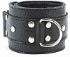 Чёрные кожаные оковы на липучке БДСМ арсенал 56001ars
