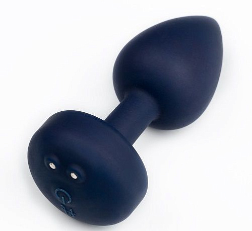 Большая синяя анальная пробка с вибрацией Fun Toys Gplug FT10189 (10,5 см)