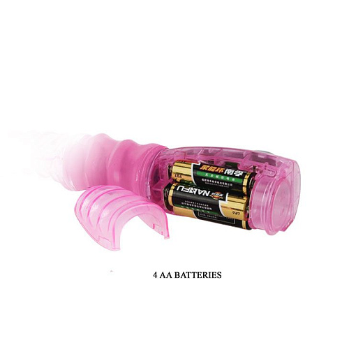 Розовый ротатор со стимулятором клитора Baile BW-020003-0101 (25,5 см)