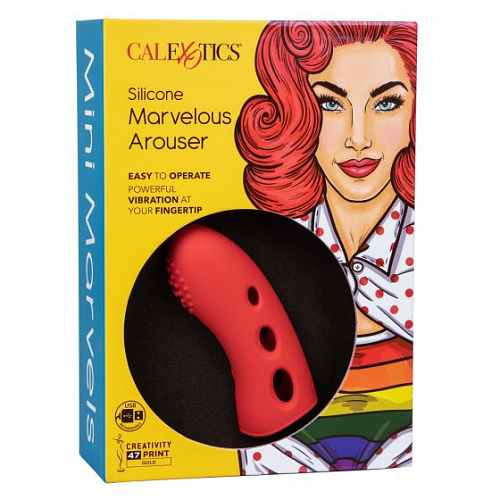 Оранжевая вибронасадка на палец California Exotic Novelties Marvelous Arouser SE-4409-55-3 (10,25 см)