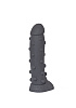 Тёмно-серый фаллоимитатор с крупными шишечками Erasexa «Троллик» zoo36 (27 см)