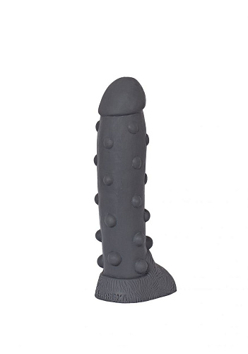 Тёмно-серый фаллоимитатор с крупными шишечками Erasexa «Троллик» zoo36 (27 см)