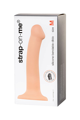 Телесный фаллос на присоске Strap-on-me Silicone Bendable Dildo M 6013106 (18 см)