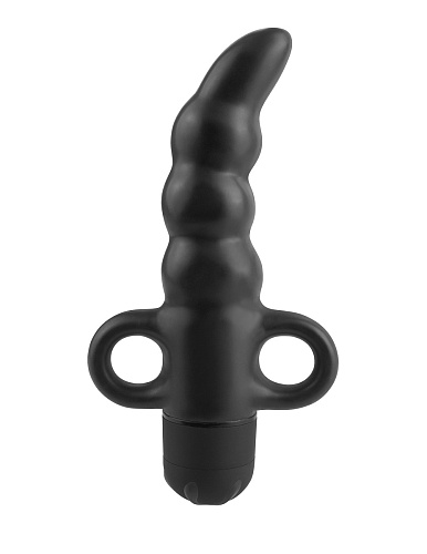 Вибромассажёр простаты чёрного цвета Pipedream Vibrating P-Spot Ribbed PD4636-23