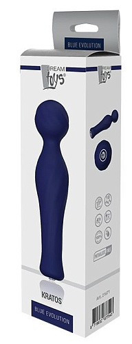 Синий вибромассажёр Dream Toys KRATOS 21671 (17 см)