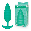 Зелёный ребристый анальный виброплаг b-Vibe Twist BV-022-GRN (13,5 см)