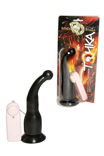 Вибромассажёр-стимулятор точки G на присоске черного цвета Сумерки богов 754-12 CD DD (19,5 см)