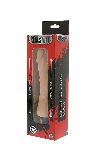 Реалистичный мультискоростной вибромассажёр телесного цвета Dream Toys REALSTUFF 5INCH VIBRATOR 20701 (16 см)