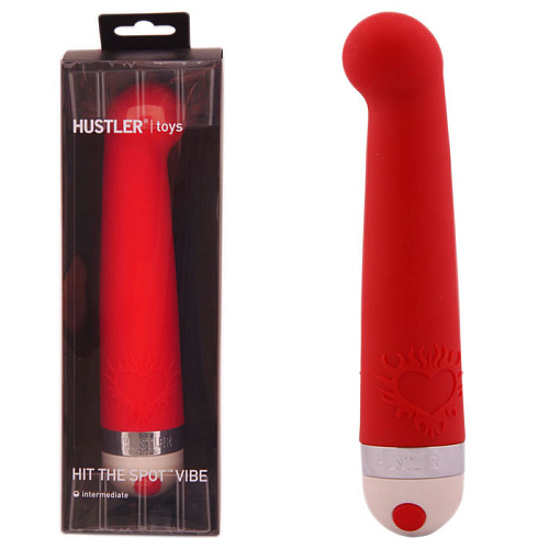 Красный вибромассажёр с загнутой головкой Hustler Hit The Spot Red H25112-11015 (20,5 см)