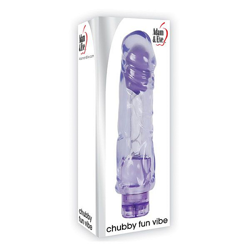 Фиолетовый вибратор-реалистик Topco Sales CHUBBY FUN VIBE 840170 (19 см)