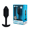 Чёрная пробка для ношения с вибрацией b-Vibe Snug Plug 2 BV-014-BLK (11,4 см)