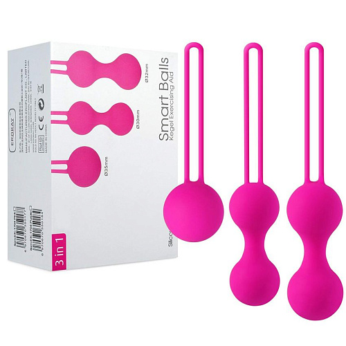 Набор из трех розовых вагинальных шариков Erokay EK-1704 розовый