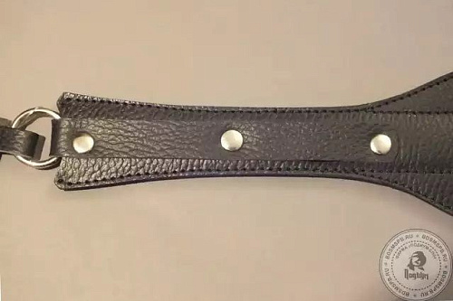 Чёрный кожаный спанкер Подиум «Лопатка малая» Р1608