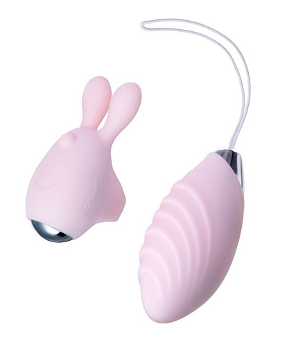 Нежно-розовый набор: вибропуля и вибронасадка на палец JOS VITA 782003