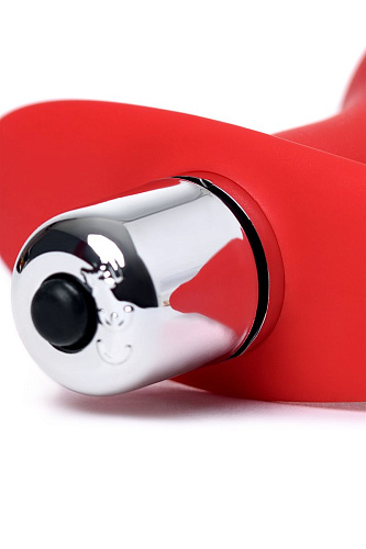 Красная анальная вибровтулка ToyFa Glam 358002 (9,7 см)