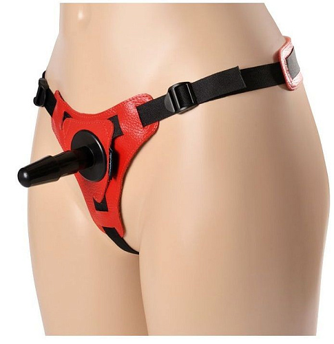 Красно-чёрные трусики с плагом Sitabella HARNESS Trapper 3157-2 XL