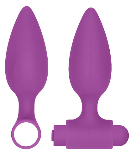 Фиолетовый анальный вибронабор Shots Media BV USB-Rechargeable Anal Set OU444PUR