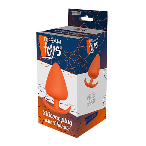 Оранжевая анальная пробка Dream Toys PLUG WITH T-HANDLE 21460 (11,6 см)